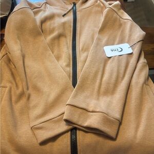 ZYIA Tan 3/4 length Jacket Plush Cozy Design size xxxl